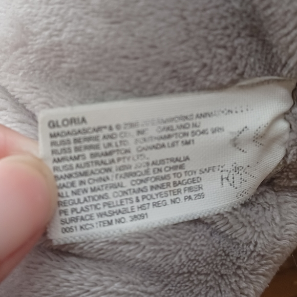 ✓Madagascar Gloria Hippo Plush Toy 13" Stuffed Animal Sitting Hippopotamus - Picture 10 of 13